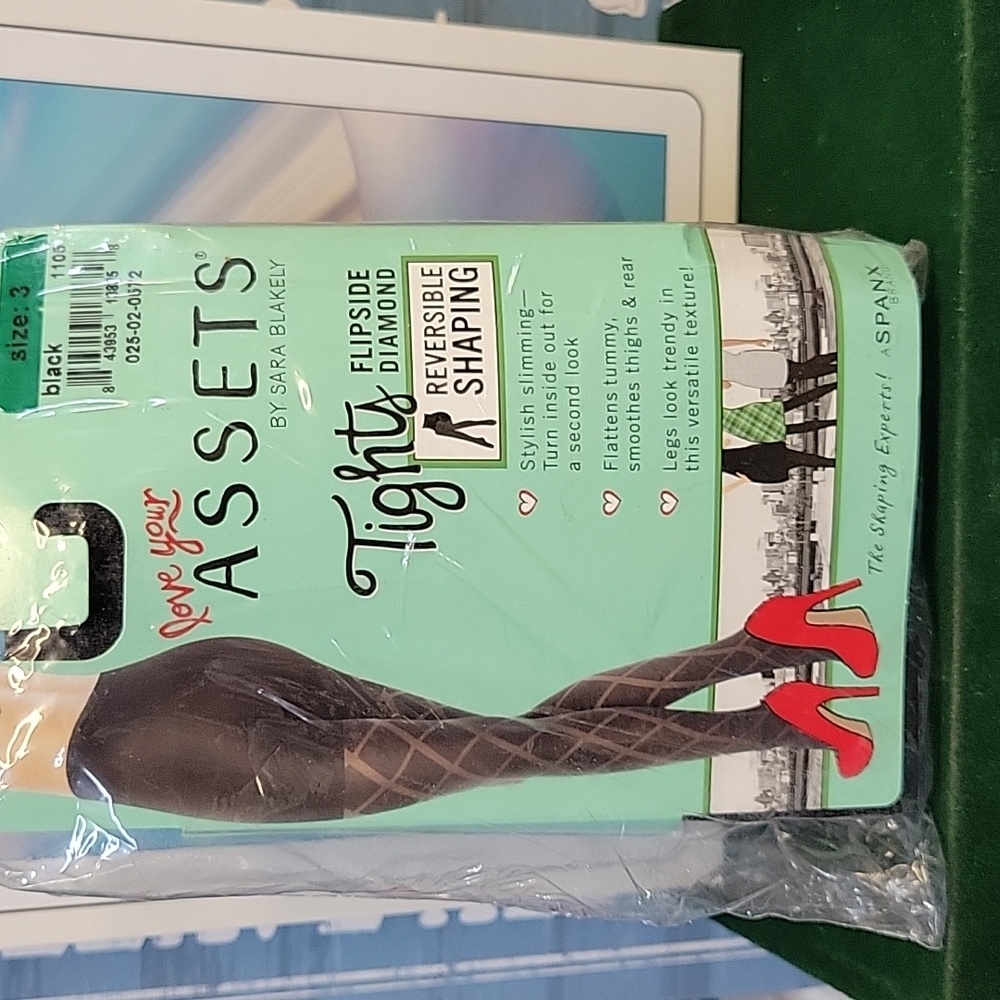 Spanx Love Your Assets Tights Flipside Diamond Reversible Shaping Size 3